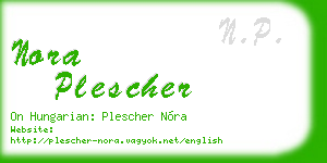 nora plescher business card
